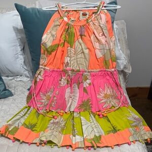 Floral Halter Dress with Pom-Pom Trim Farm Rio